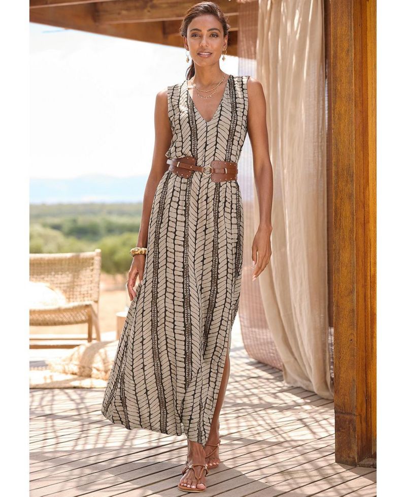 Women's V-Neck Sleeveless Maxi Dress