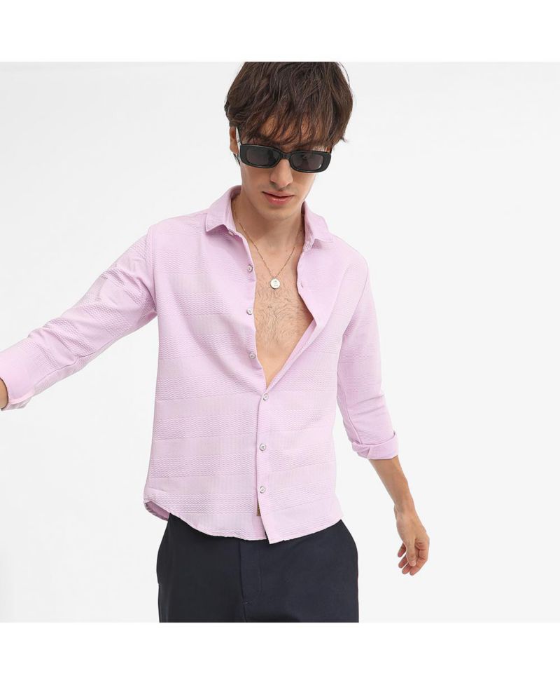 Men's Chevron-Textured Shirt
