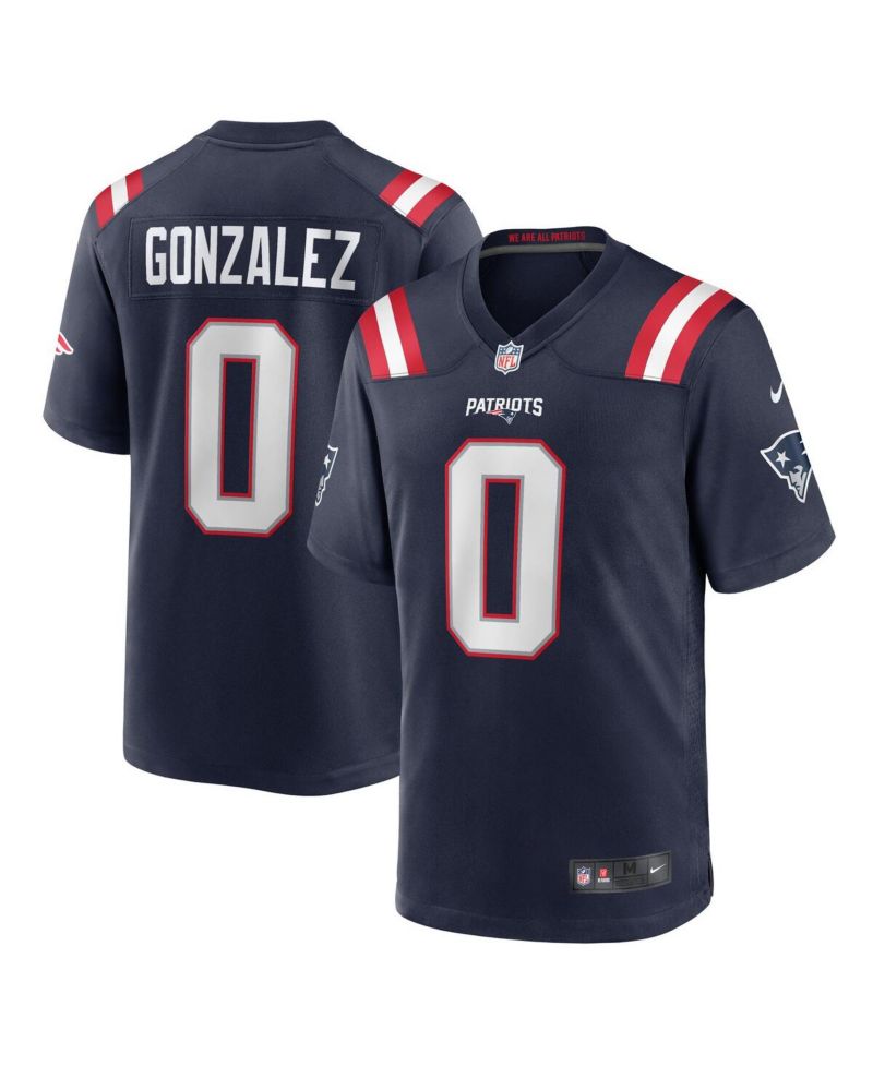 Men's Christian Gonzalez Navy New England Patriots Team Game Jersey