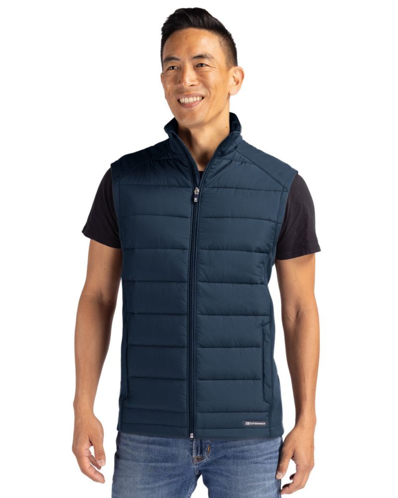 Men's Cutter and Buck Evoke Hybrid Softshell Recycled Full Zip Vest