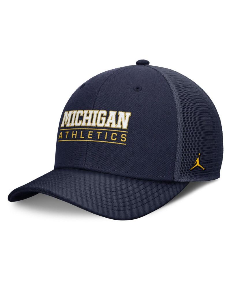 Men's Navy Michigan Wolverines Rise Adjustable Hat
