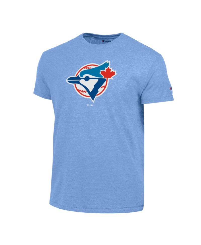Men's Powder Blue Toronto Blue Jays Cooperstown Logo Tri-Blend T-Shirt