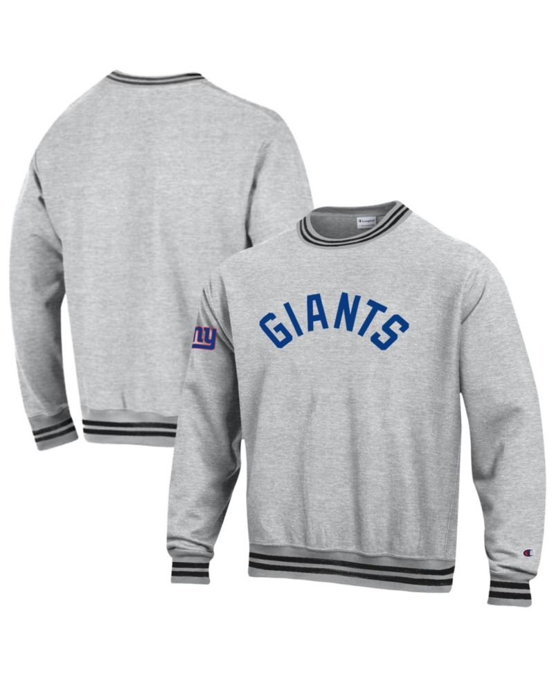 Men's Heather Gray/Black New York Giants Reverse Weave Yarn Dye Sweatshirt