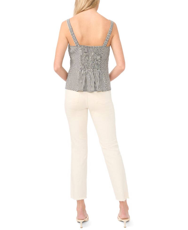 Women's Sleeveless Button-Front Tank Top