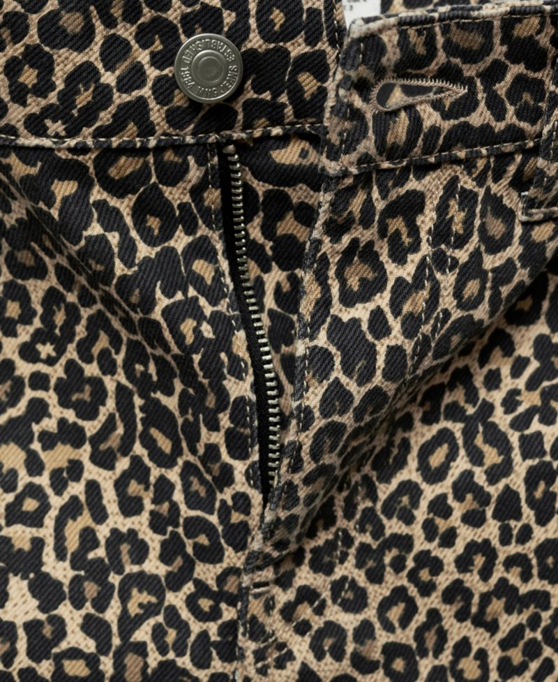 Women's Leopard-Print Straight Jeans