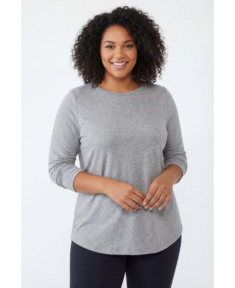 Women's Plus Size Perfect Long-Sleeve Crewneck Tee