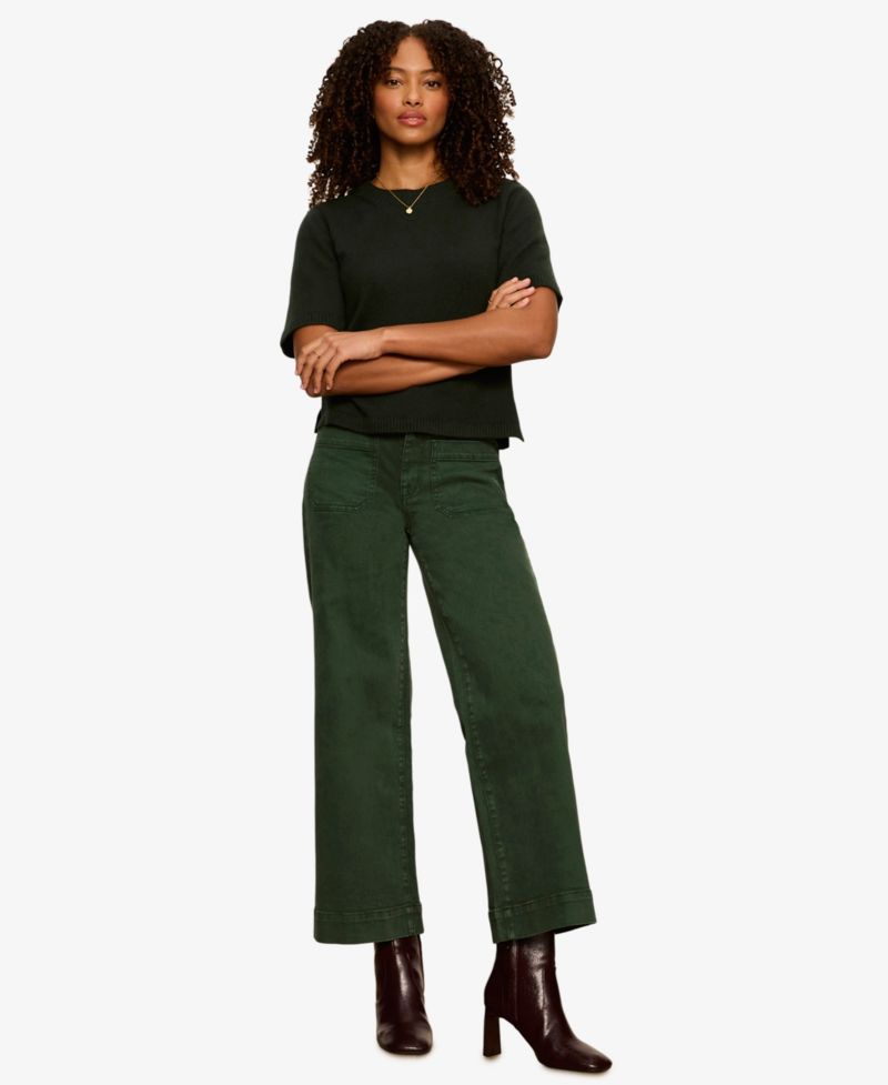 Petite Short-Sleeve Crewneck Sweater