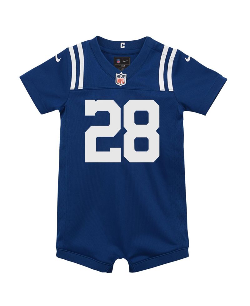 Baby Boys and Girls Indianapolis Colts Jonathan Taylor Short-Sleeve Screen-Print Romper
