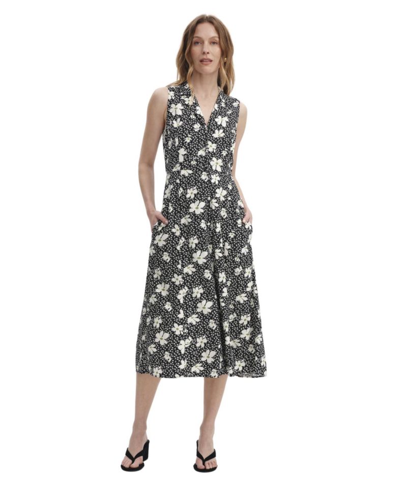 Women's Beatrice Floral-Print Collared V-Neck Midi Shirt Dress