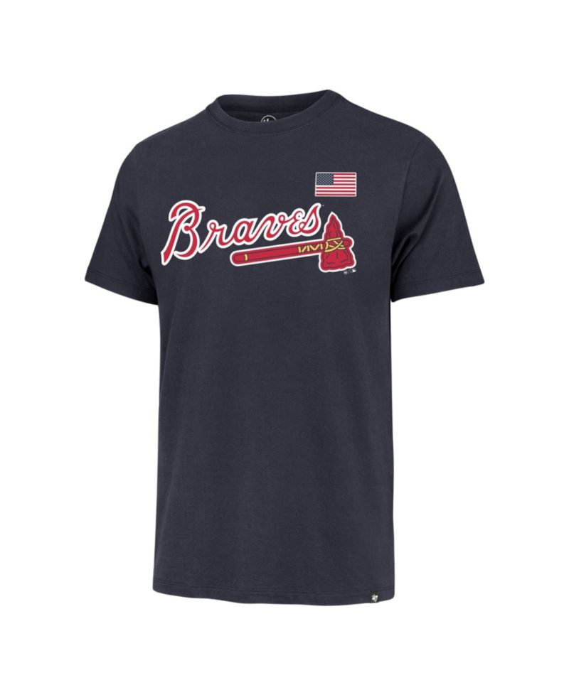 Men's Navy Atlanta Braves Heritage U.S. Flag T-Shirt