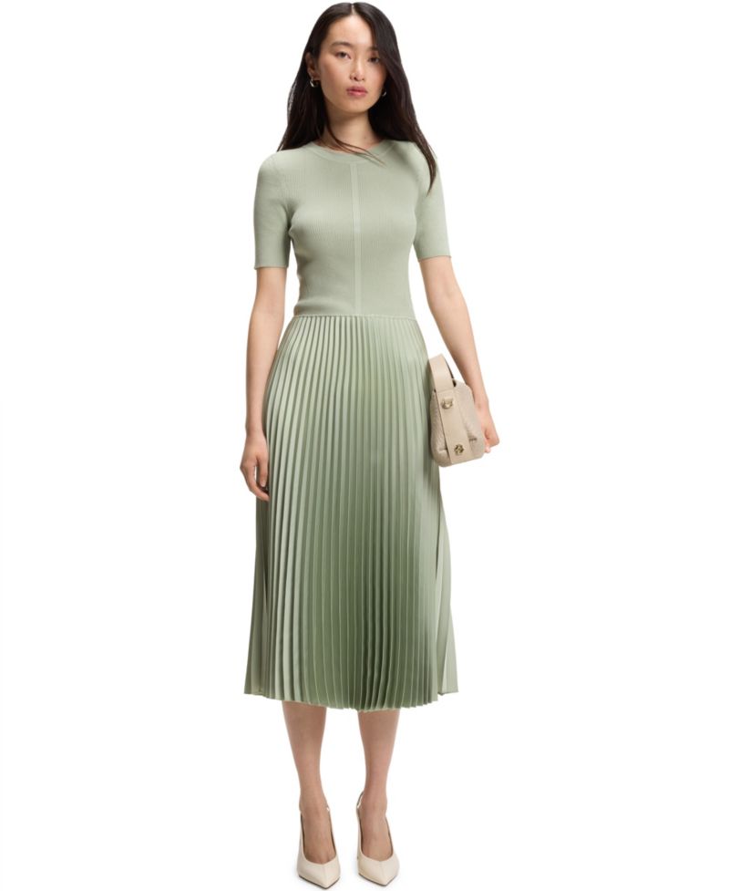BOSS by Women's Regular-Fit Pliss&eacute; Skirt Dress