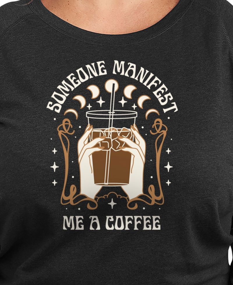 Plus Size Manifest Coffee Graphic Pullover T-Shirt