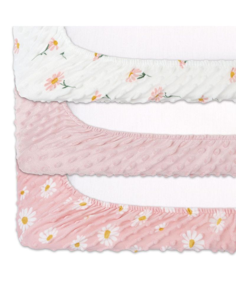 Changing Pad Cover for Baby Girls, Daisy Plush Minky