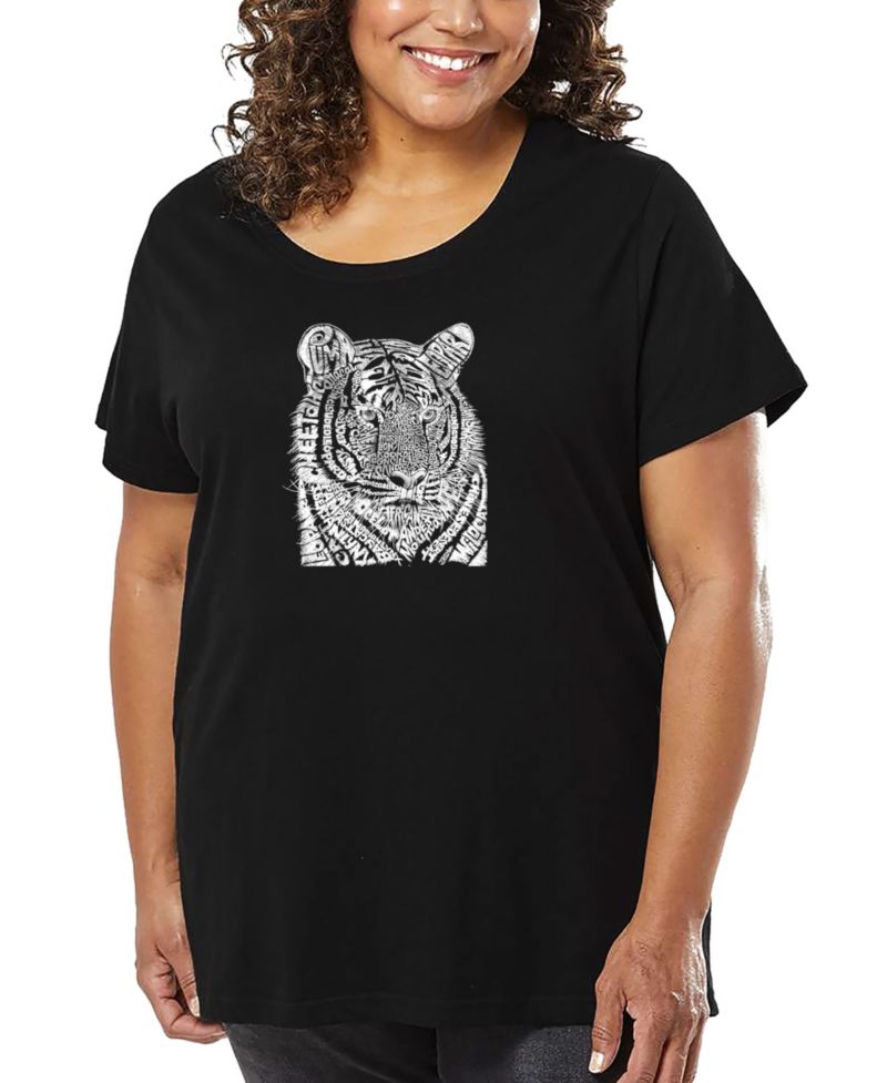 Plus Size Big Cats Word Art T-Shirt