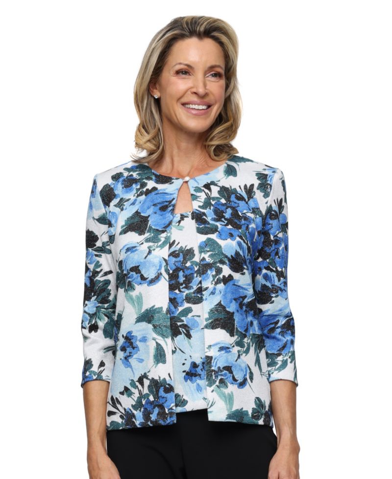 Women's Printed Sleeveless Tank Top & Jacket, 2-Piece Set