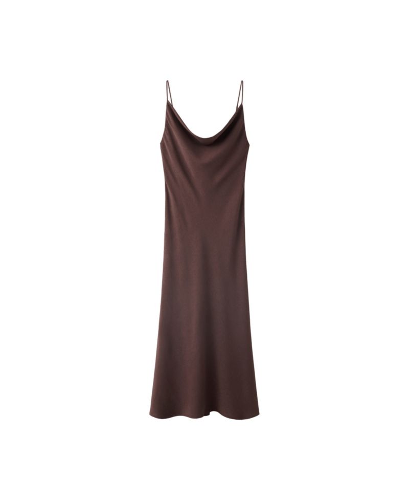 Women's Cowl-Neck Open-Back Midi Slip Dress