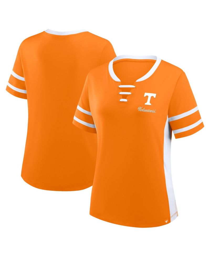 Women's Tennessee Orange/White Tennessee Volunteers Be Fearless Athena Lace-Up T-Shirt