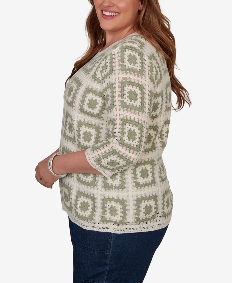 Plus Size Crochet Squares Top