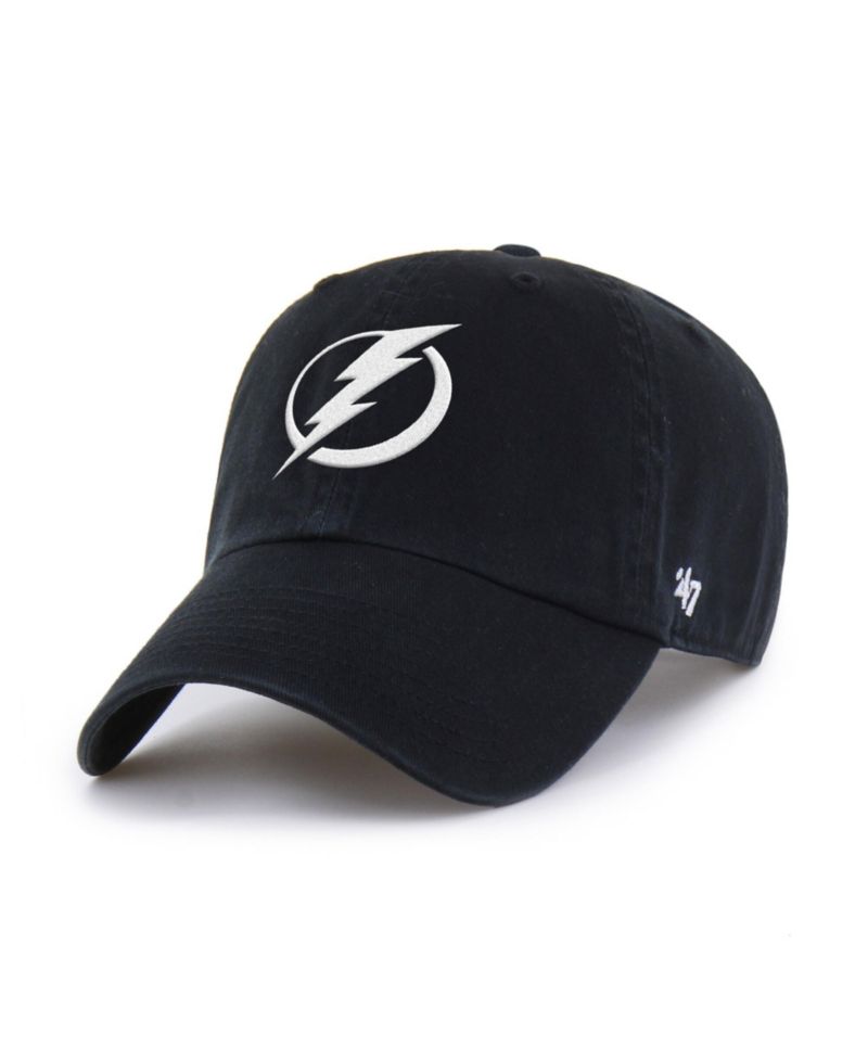 Men's Black Tampa Bay Lightning Logo Clean Up Adjustable Hat