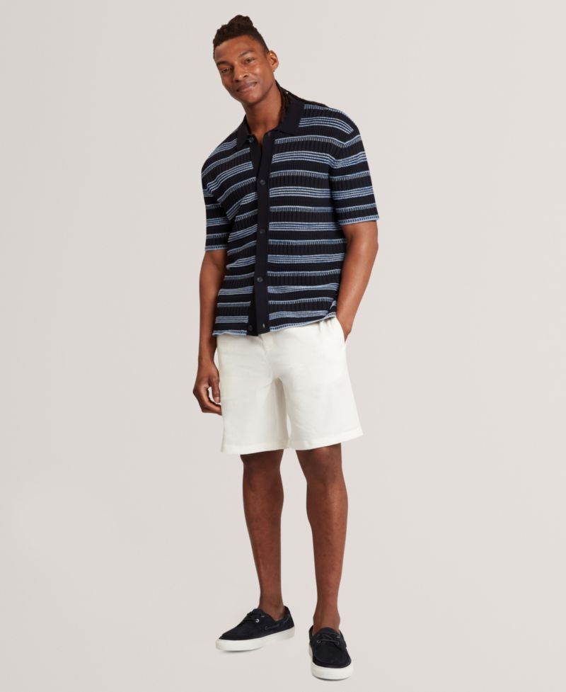 Men's Textured Pattern Short-Sleeve Shirt