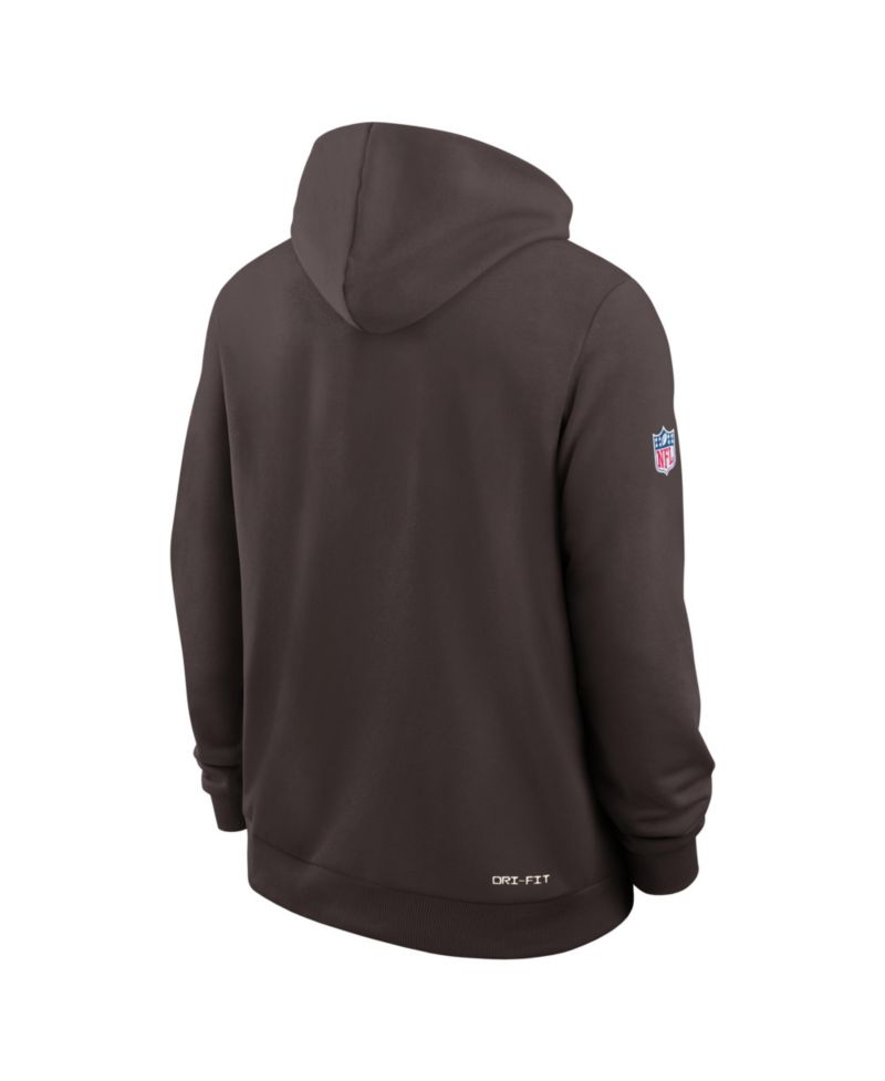 Men's Brown Cleveland Browns Sideline Standard Issue Top Prospect Dri-FIT Hoodie