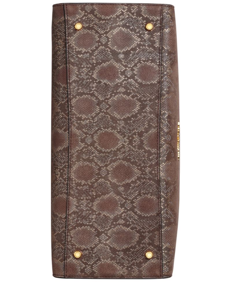 Loden Snake Embossed Suede Satchel