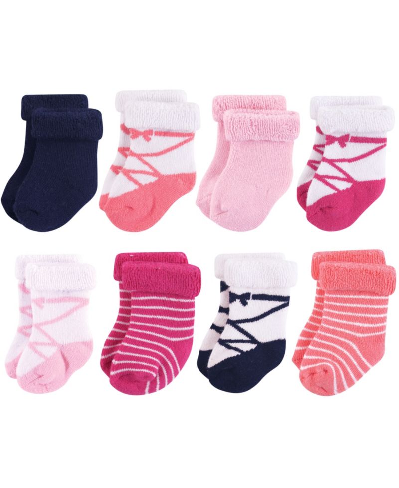 8Pk Terry Roll Cuff Socks