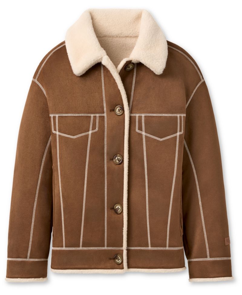 UGG Women's Frankie Collared Neck Reversible Trucker Jacket