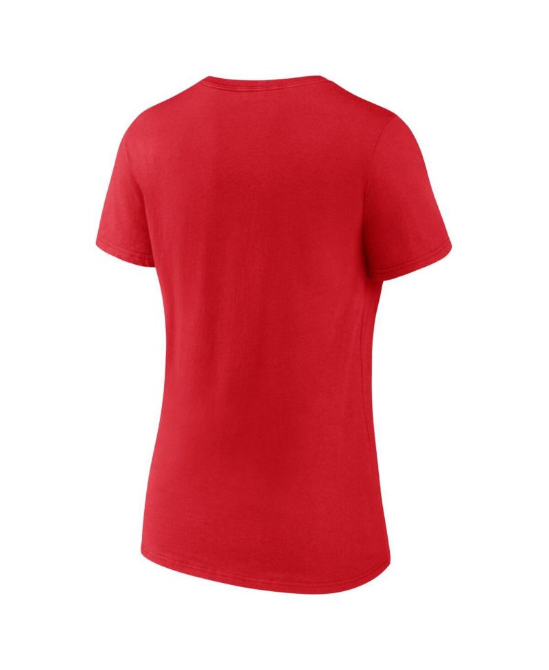 Women's Red Washington Capitals V-Neck T-Shirt