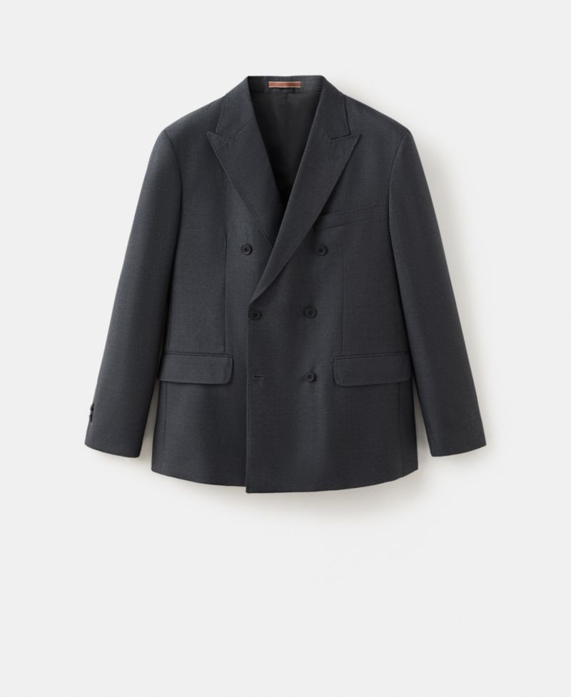 Men's Wool Flannel Double-Breasted Jacket