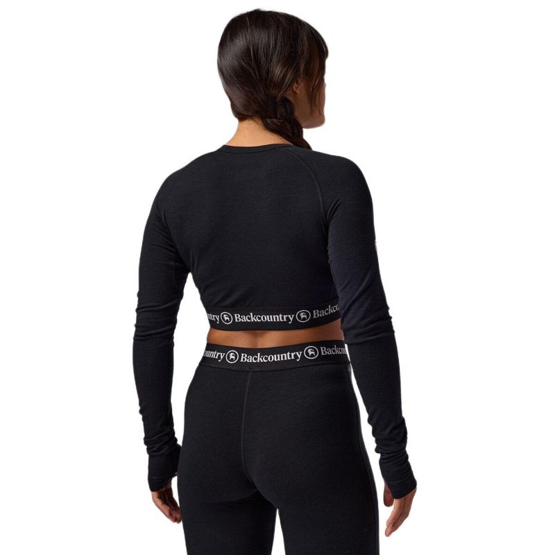 Women's BGA Cedars Merino Lt-Wt Baselayer Cropped Crew Top- Lightweight Long Underwear Tops