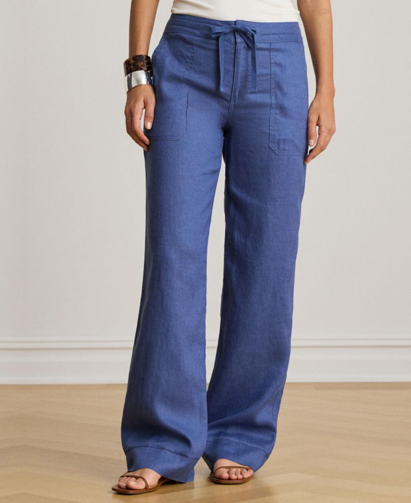 Petite Wide-Leg Linen Pants