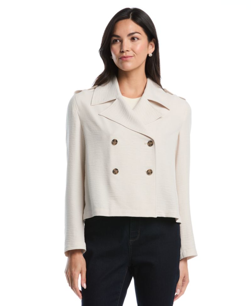Petite Long Sleeve Trench Jacket