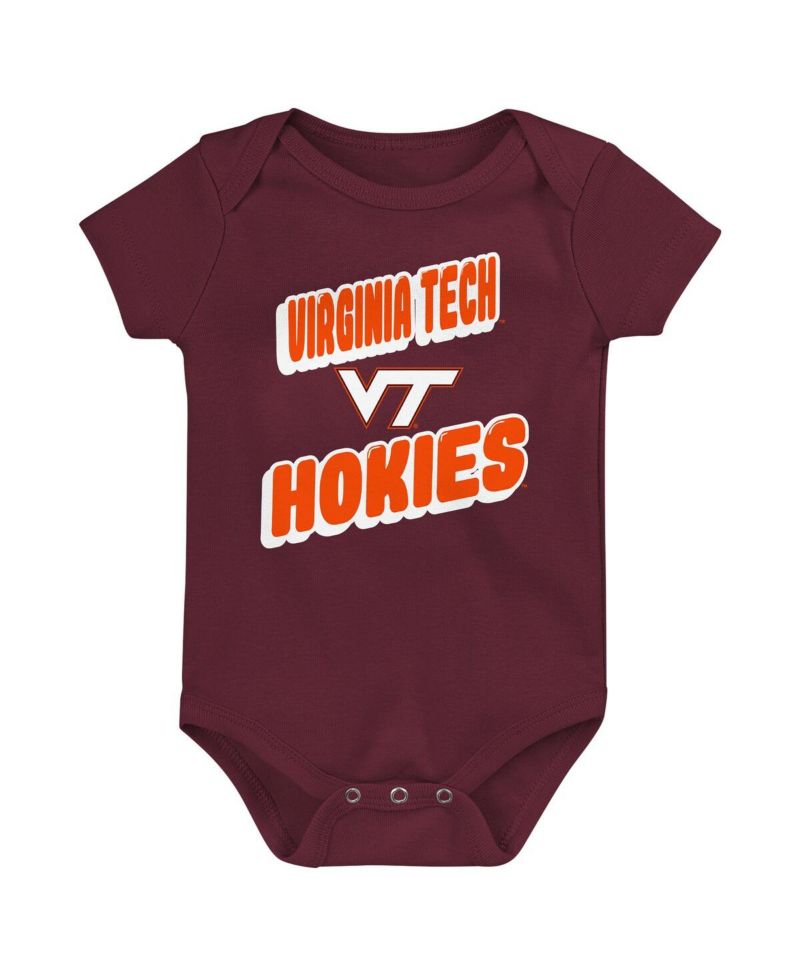 Newborn Maroon Virginia Tech Hokies Sunday Comics Bodysuit 3-pack
