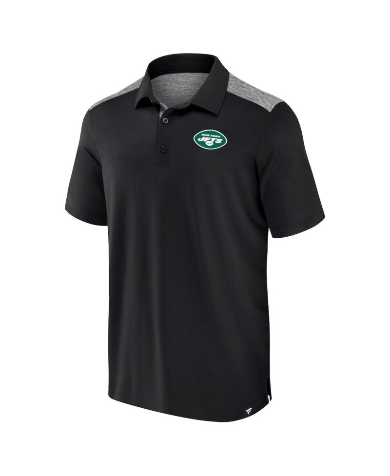 Men's Black New York Jets Long Shot Polo Shirt