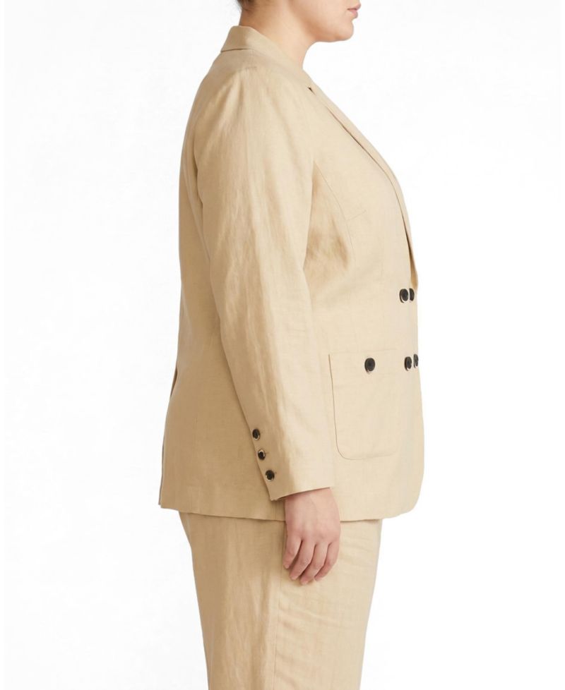 Plus Size Coastal Linen Blazer