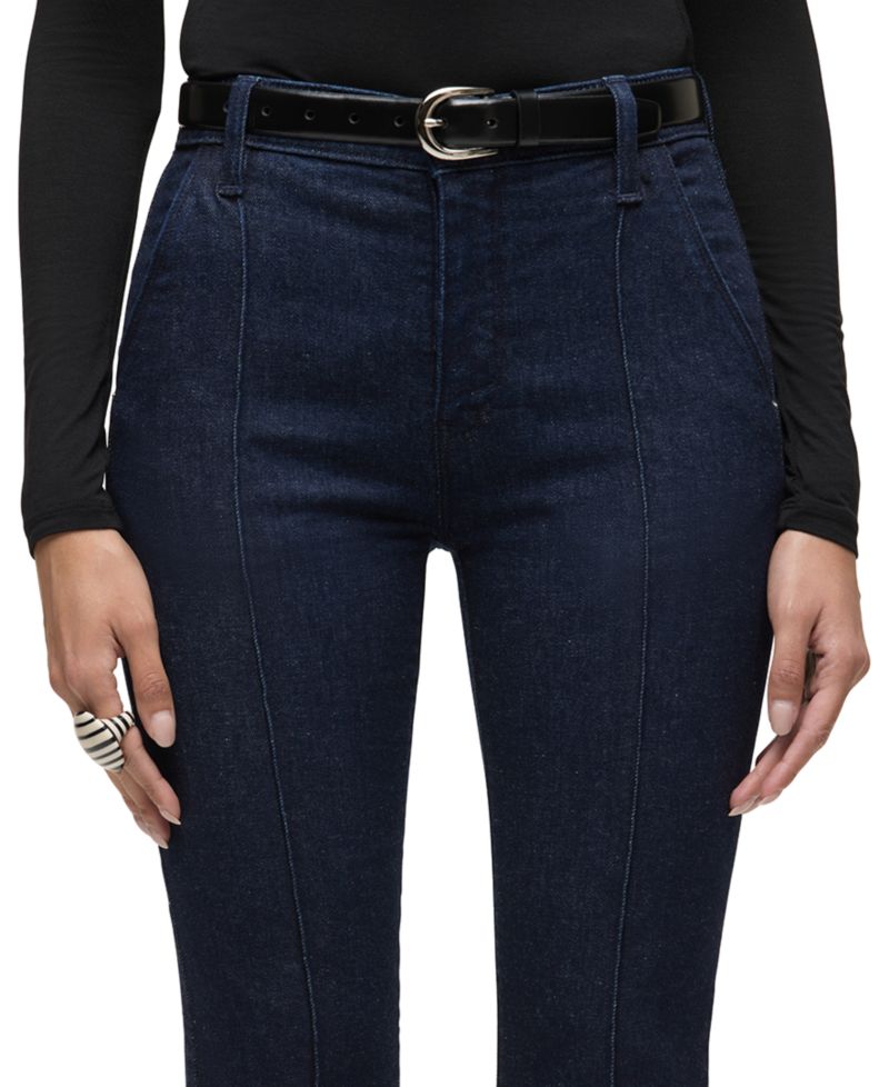Women's Barbara High-Rise Zip-Front Bootcut Stretch Jeans