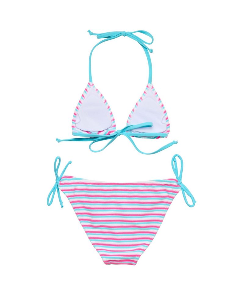 Big Girls 4-16 Sorbet Stripe Teen Triangle Bikini