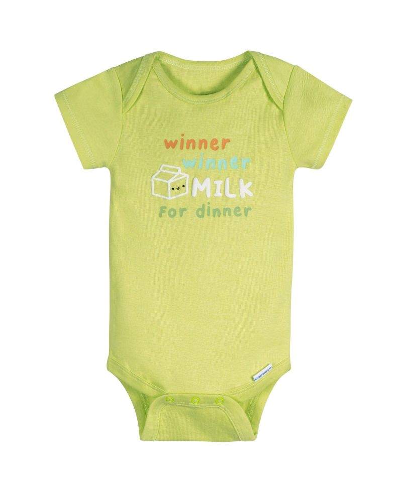 Baby ( New born to 12 M onth ) Neutral 6-Piece Onesies and Active Pant Set, Milk Dinner