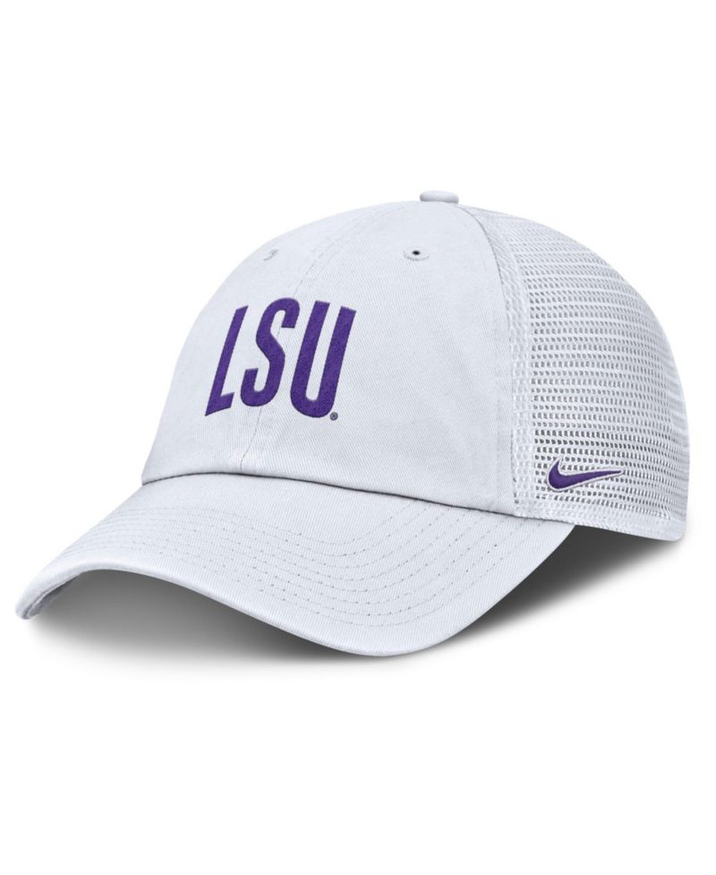 Men's White LSU Tigers Club Campus Trucker Adjustable Hat