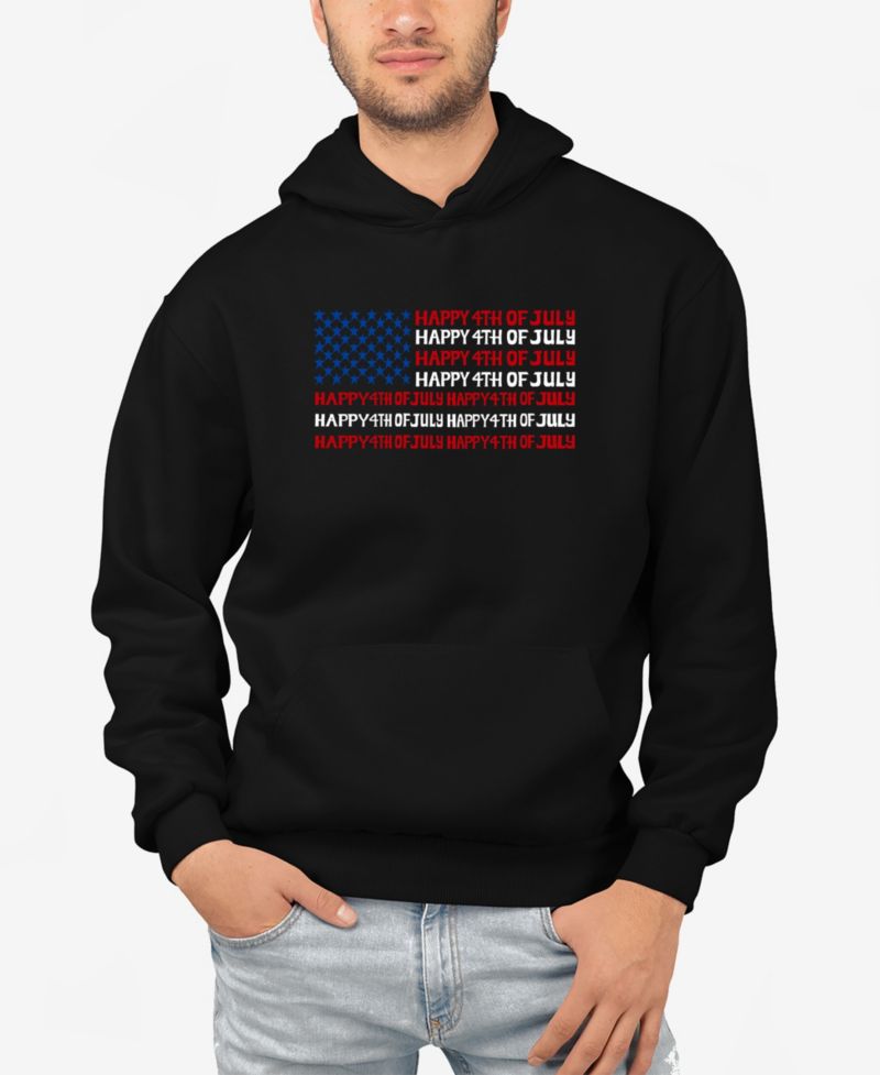 Men's Happy 4th Of July Word Art Hooded Sweatshirt