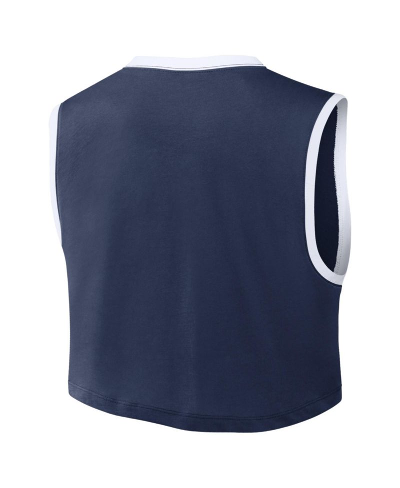 Women's Navy New York Yankees Primetime Loose Dri-FIT Cropped Tank Top