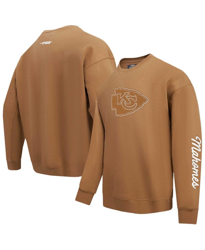 Men's Patrick Mahomes Brown Kansas City Chiefs Pullover Crewneck Sweatshirt