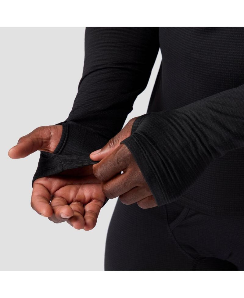 Men's Pines Microgrid Ultra-Lt Baselayer Zip Scuba Top Lightweight Long Underwear Tops