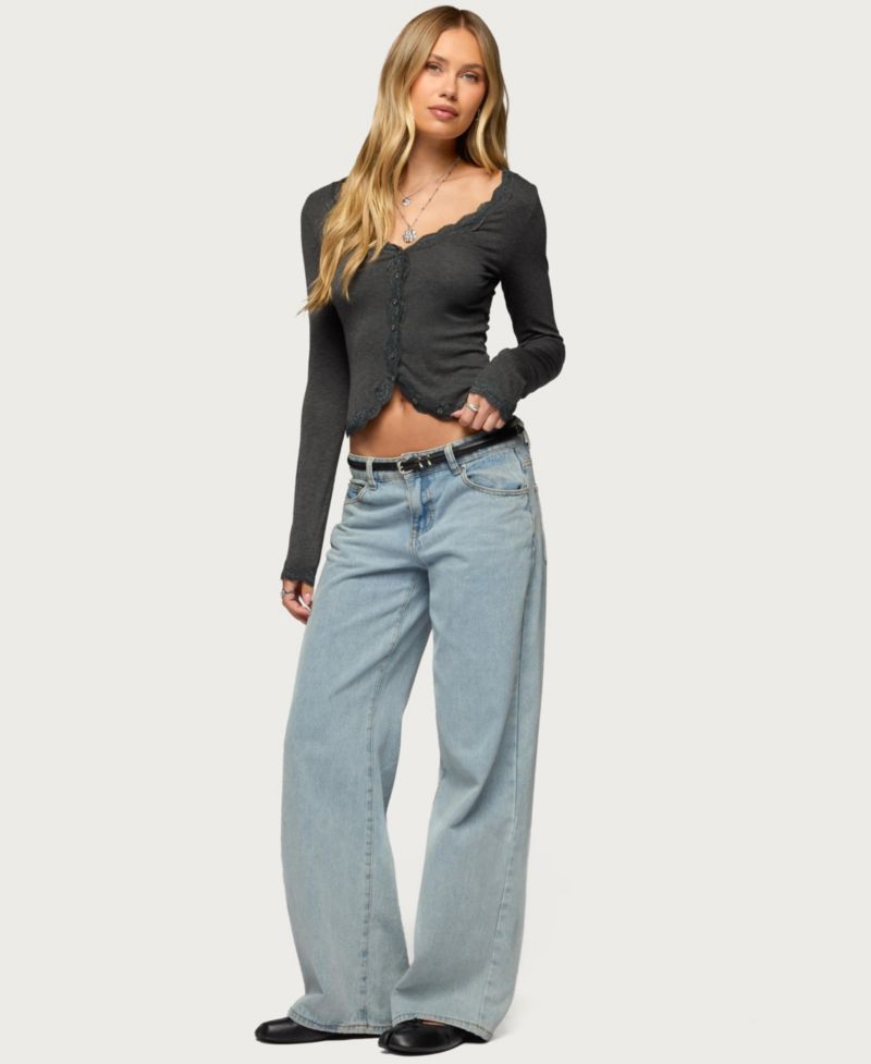 Women's Gayle Lacey Button Up Top