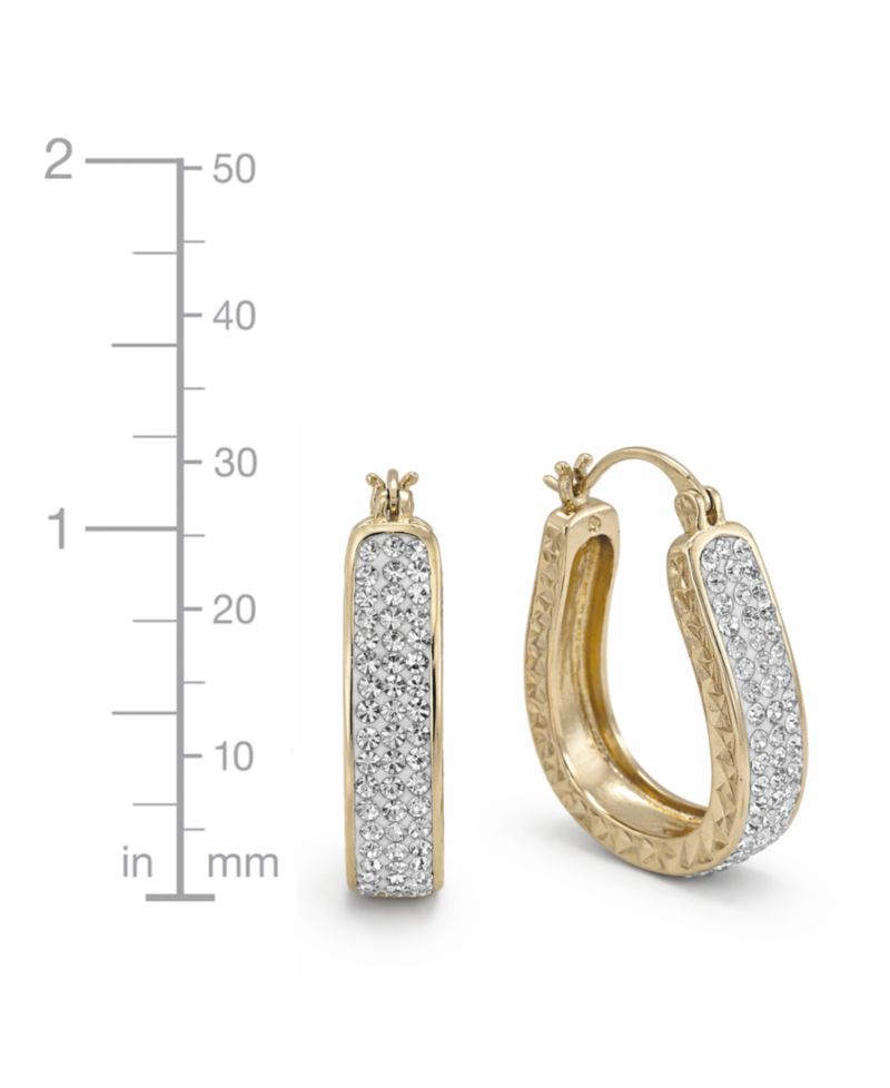 Clear Crystal Diamond Cut Hoop Earrings
