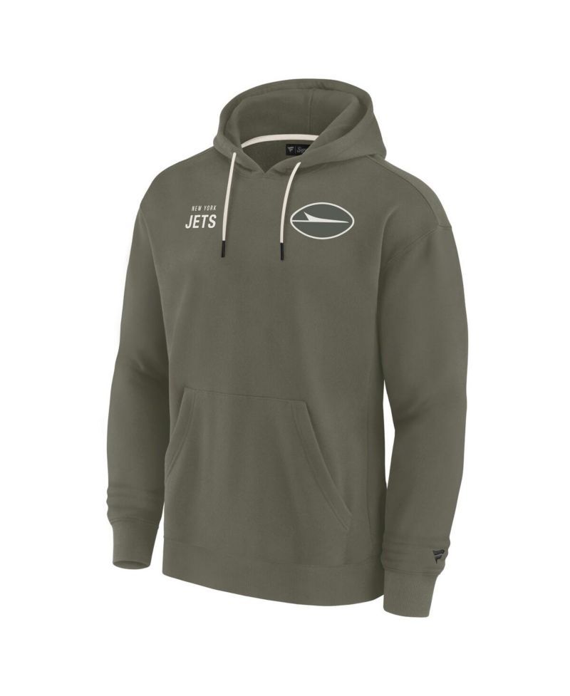 Men's and Women's Signature Olive New York Jets Elements Super Soft Fleece Pullover Hoodie