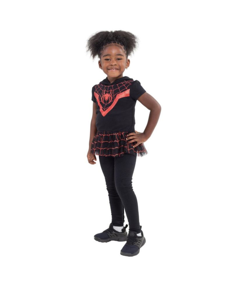 Toddler Girls Avengers Spider-Man Spider-Gwen Captain America Cosplay T-Shirt and Leggings to