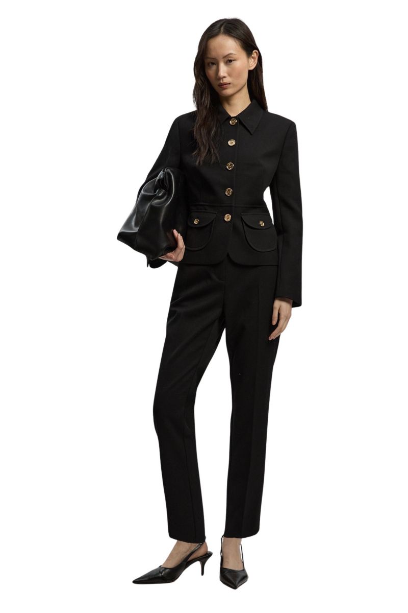 Women's Textured Straight Leg Trousers