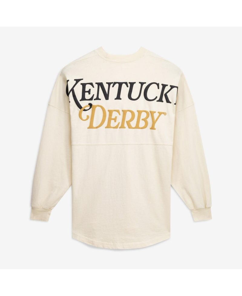Men's Cream Kentucky Derby Oversized Original Long Sleeve T-Shirt